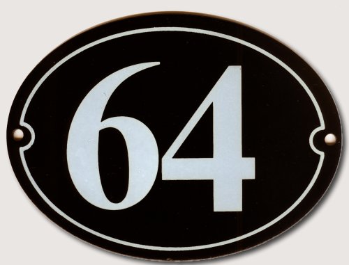 House Number Oval Black enamel plate with White numbers 150mm wide x 110mm high &nbsp; $110