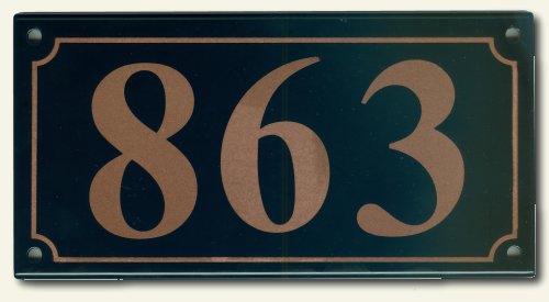 House Number Rectangel Black enamel plate with 3 Gold numbers 200mm wide x 100mm high &nbsp; $150