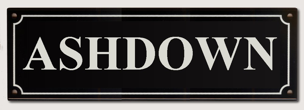House Name Rectangel Black enamel plate with White letters 300mm wide x 100mm high &nbsp; POA